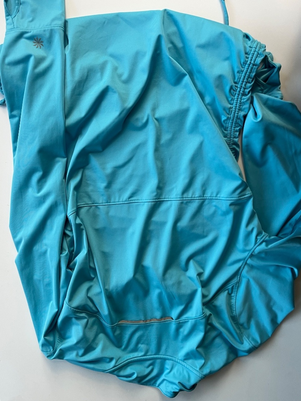 Athleta turquoise half-zip athletic long-sleeve top mock neck size L - Picture 10 of 11